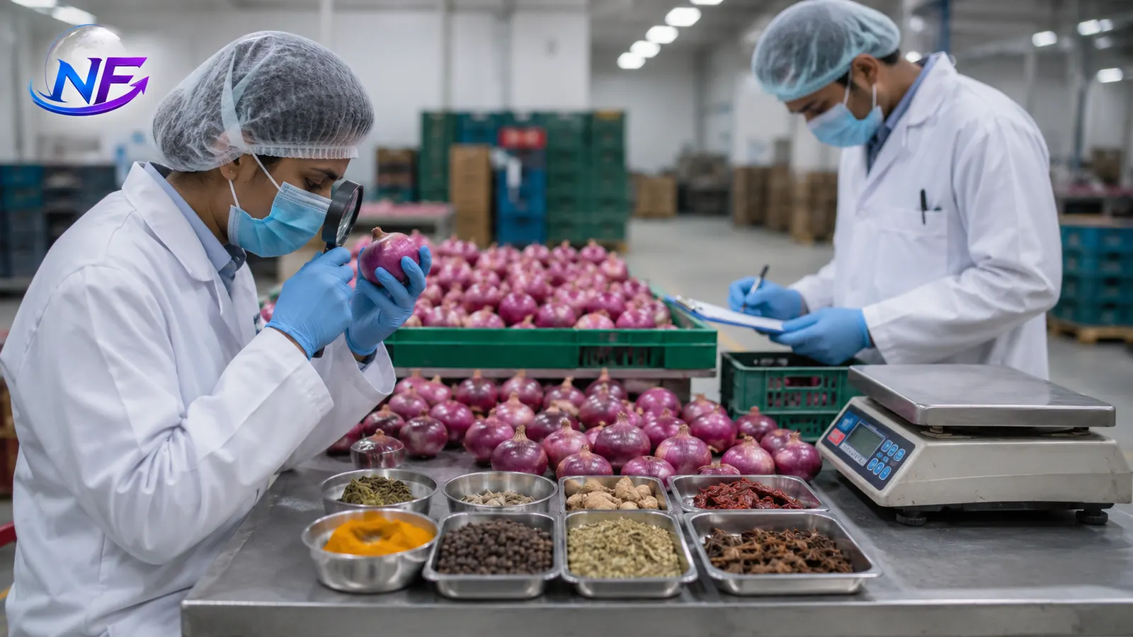 Produce being inspected at the buying point